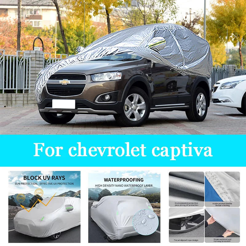 

Car Cover Outdoor Full Exterior Snow Cover Sunshade Waterproof Dustproof Protection with Reflective Strips for Chevrolet Captiva