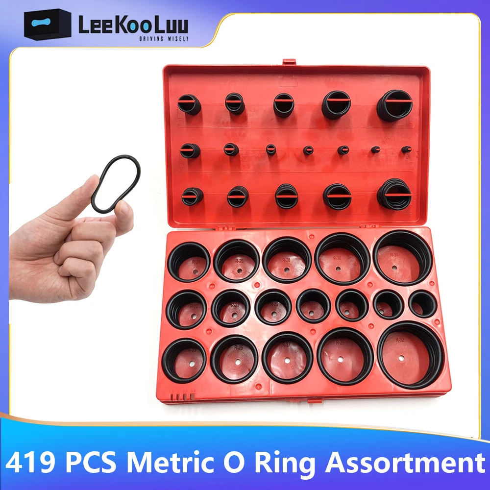 419PCS Universal O-Ring Assortment 32 Size Nitrile Rubber Ring Seal O Ring Gasket for Plumbing Automotive Faucet Repair