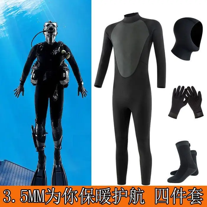 

3.5MM Warm Diving Suit Men One-piece Sunscreen Snorkeling Surfing Swimming Costume Women Full Set Of Diving Surfing