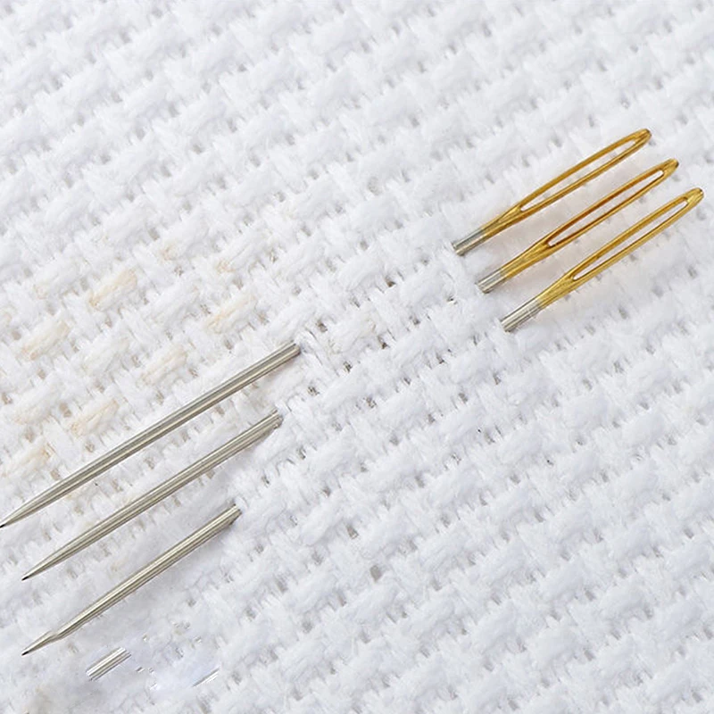 30PCS Stainless Steel Cross Stitch Needles Blunt Embroidery Needle with Needle Bottle DIY Embroidery Home Sewing Kit #22/24/26