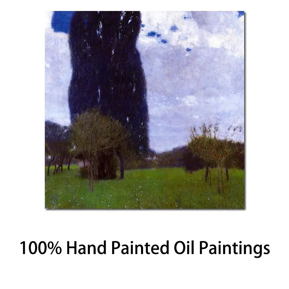 

Hand Painted Gustav Klimt Paintings of The Tall Poplar Trees Modern Canvas Art Wall Decor High Quality