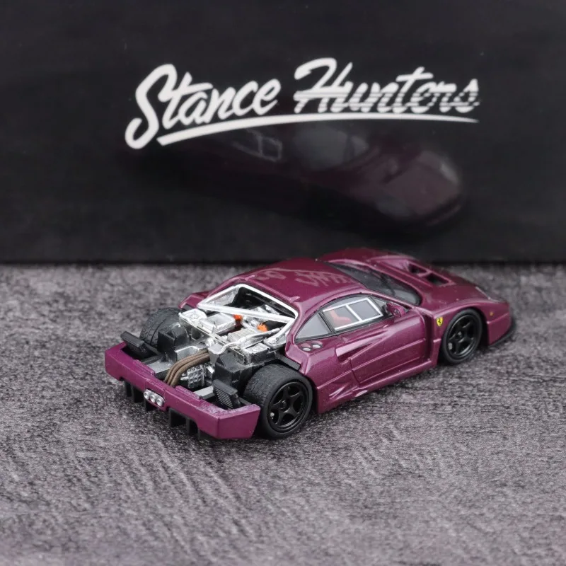 Stance Hunters 1/64 F40 LM Lila Legierung Kraftfahrzeug Diecast Modelle Auto Spielzeug Sammlung Jungen Weihnachtsgeschenke
