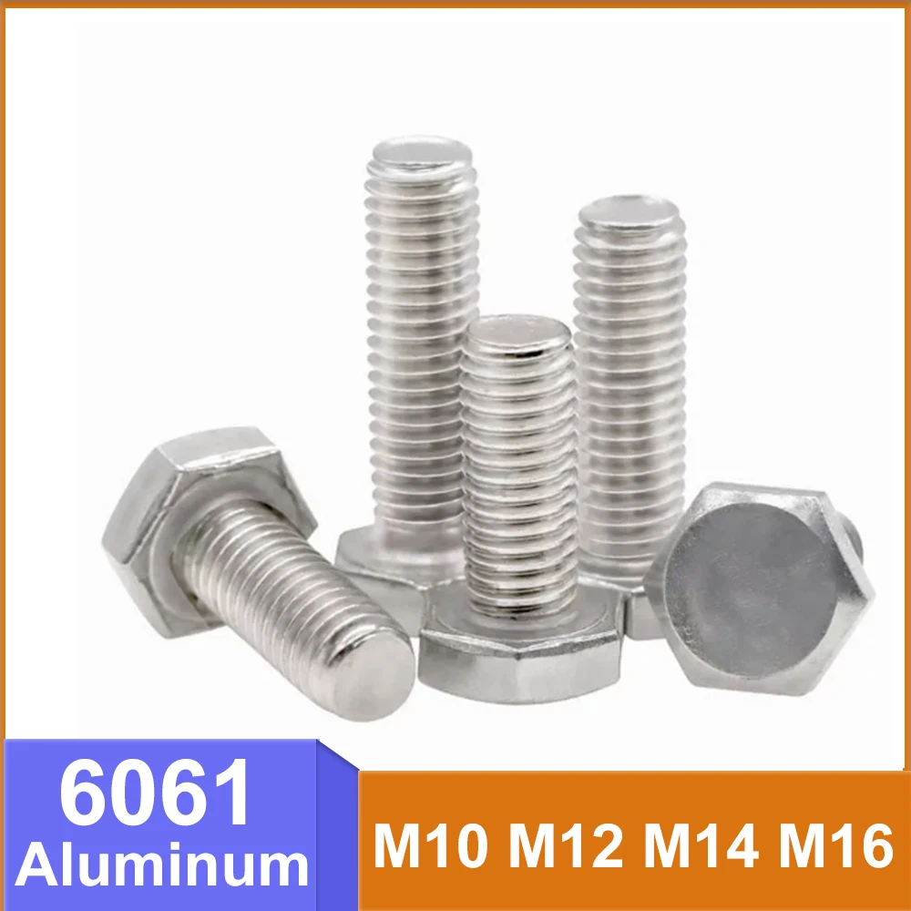 M10 M12 M14 M16 External Hex Screw 6061 Aluminum Outer Hexagon Head Bolt Corrosion Resistant Industrial Hardware Accessorie