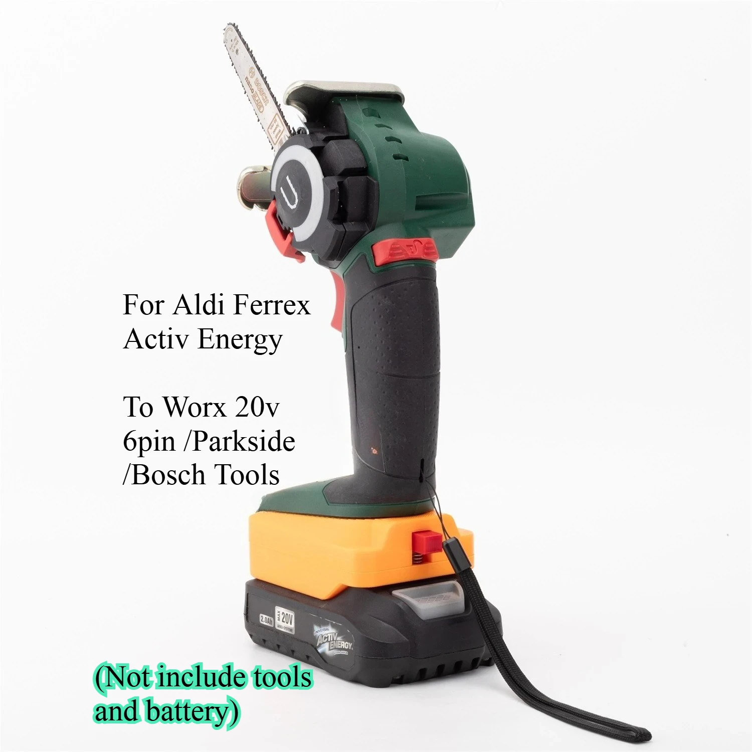 

Адаптер-конвертер для аккумуляторов Aldi Ferrex Activ Energy, совместимый с инструментами Worx 20v 6pin / Parkside / Bosch (без аккумулятора и инструмента)