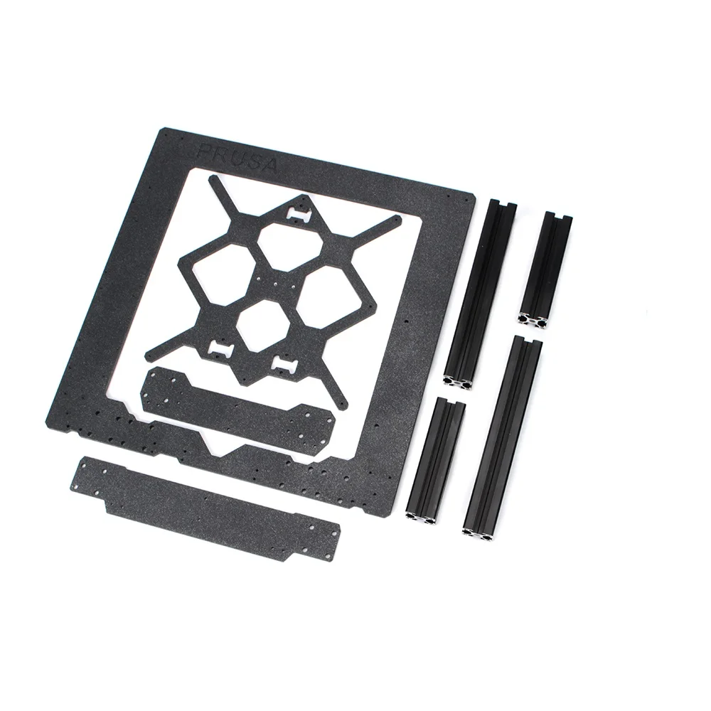 Clone Original Prusa i3 MK3 3D Printer Parts Aluminum Frame Aluminum Black Profile And Smooth Rods Kit