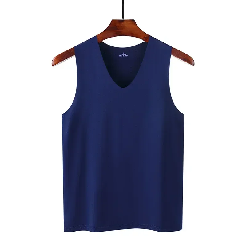 Camiseta deportiva sin huellas para hombre, ropa interior transpirable de seda, chaleco sin mangas, Camiseta ajustada de verano