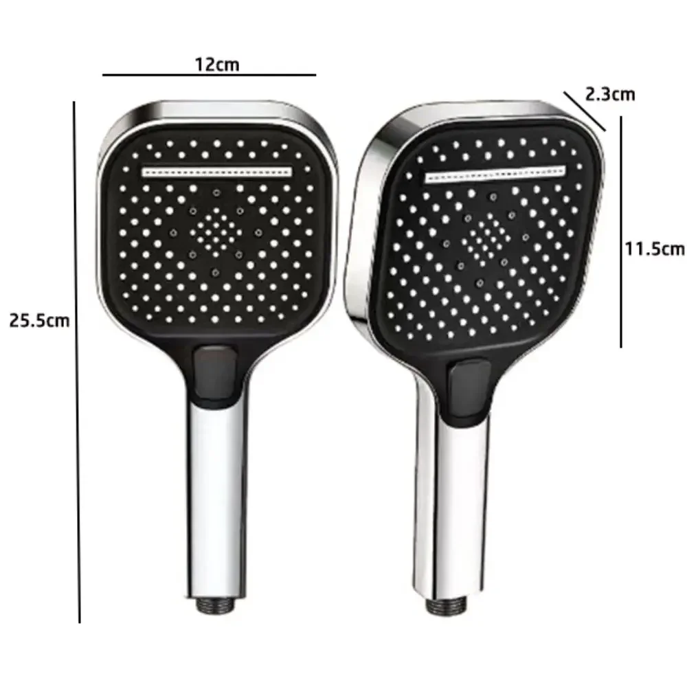 Cabezal de ducha de alta presión con 3 ajustes de pulverización, interruptor de pausa de encendido/apagado, cabezal de ducha de mano de lluvia de gran flujo de 12CM, accesorios de baño