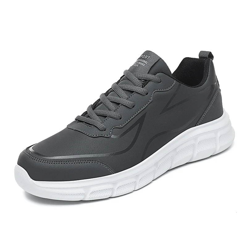 Herren Herbst PU Wasserdichte Sneaker Lässige Sportschuhe Langlebige Lauf- und Tennisschuhe Rutschfeste Sohle Minimalistische Wanderschuhe – Detail 9