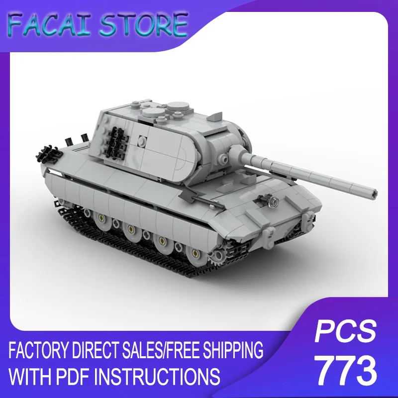 

Armored Car Model Moc Building Bricks E-100 Super-Heavy Tank Model Technology Blocks Gift Christmas Toys DIY Set Assembly