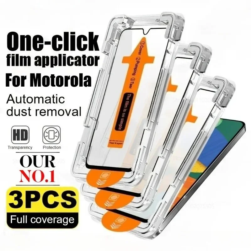 

3Pcs Anti‑Spy One‑Click Auto‑Dust Removal Tempered Glass Screen Protector For Motorola Signature Edge 70 Fusion+ 60Pro G87/77/67