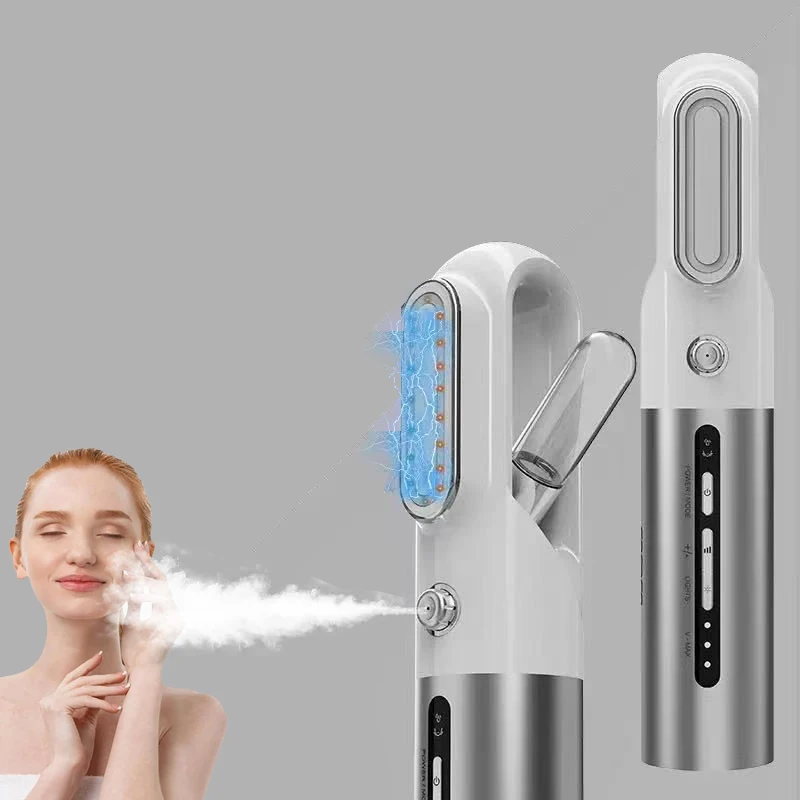 Thuisgebruik Ultrasone Negatieve Ionen Nano Gezichtshydratatie EMS Schoonheid Trillingen Introductie Apparaat Zuurstofinjectie Instrument
