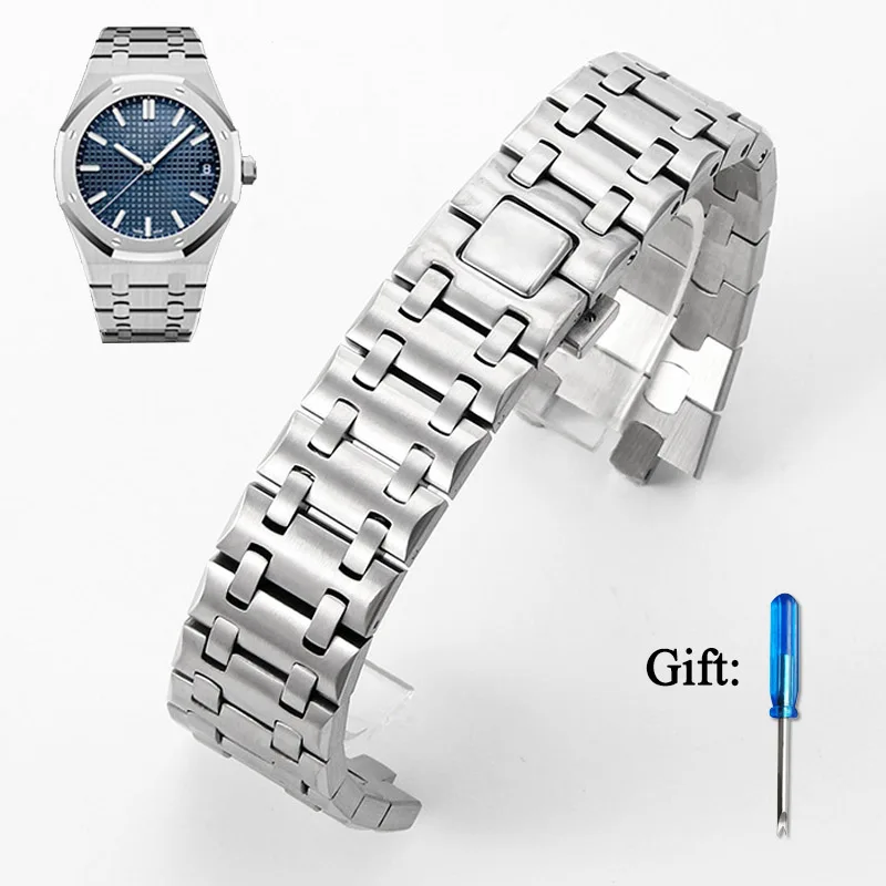 

Ремешок из нержавеющей стали для AP 15710 26470 Audemars Piguet Royal Oak, ремешок для часов, высококачественный серебряный браслет, браслет 28 мм