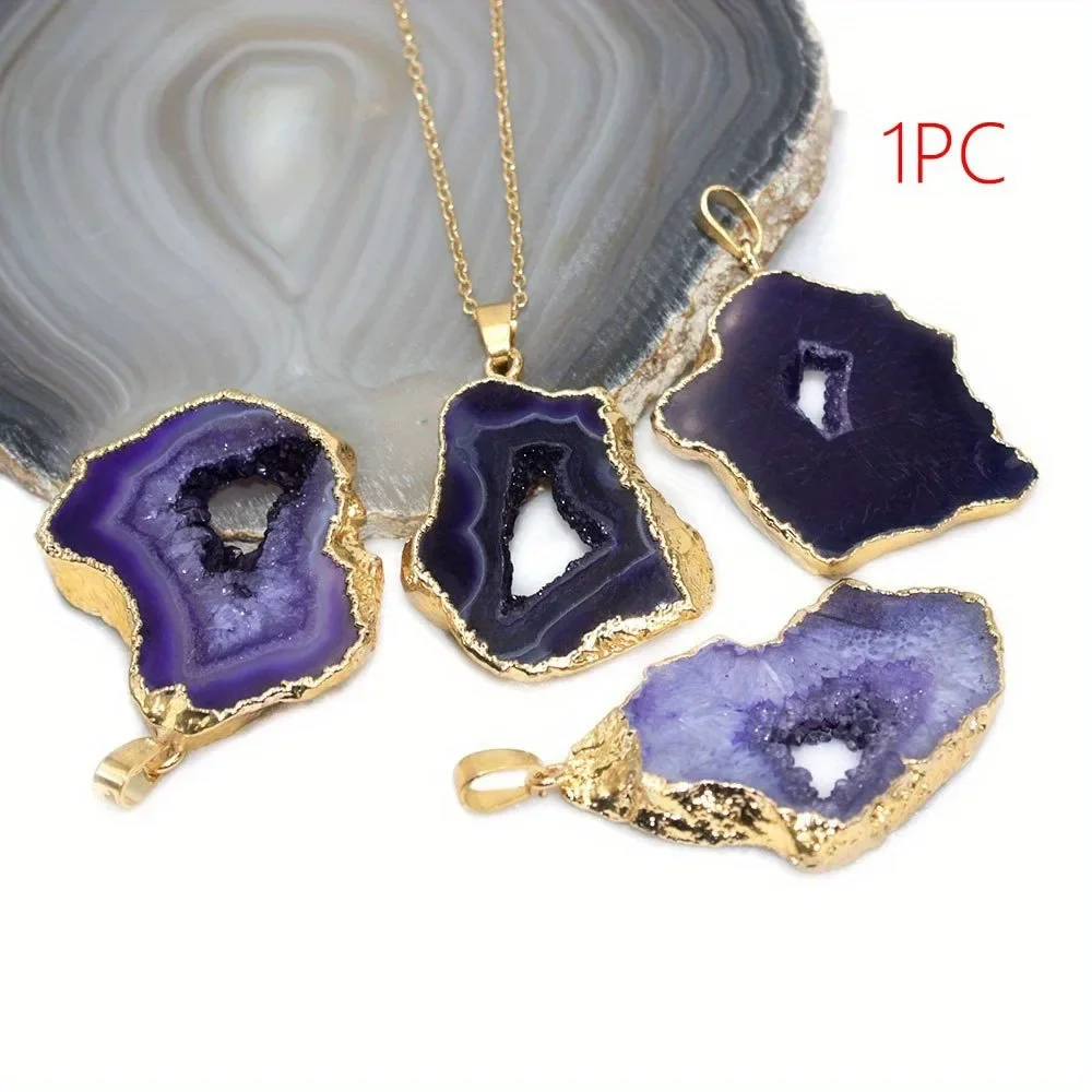 شفاء طبيعي كريستال كوارتز الريكي شقرا مجوهرات للنساء الطبيعية غير النظامية حجر العقيق قلادة قلادة للنساء هدايا