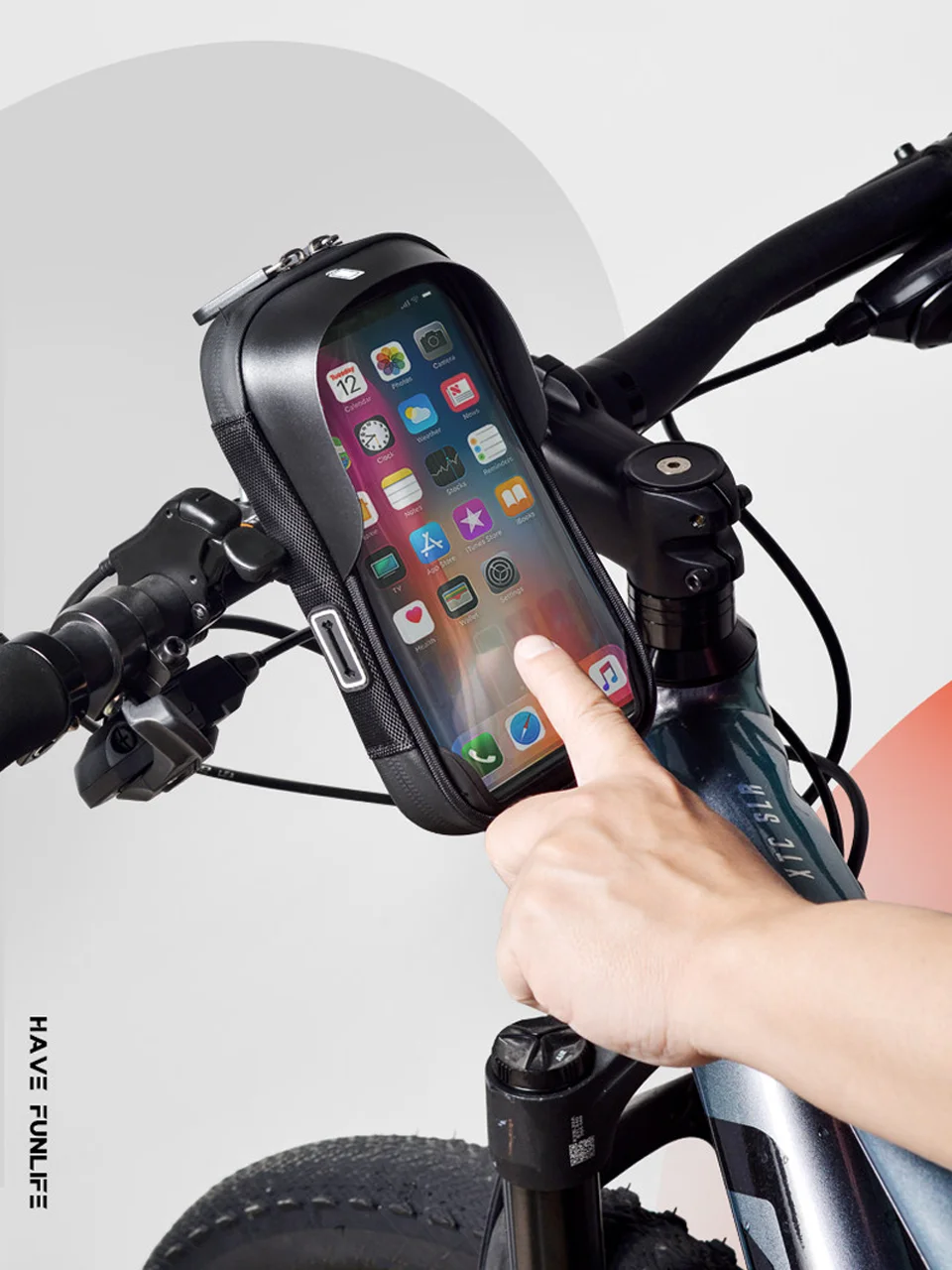AliExpress NONE DeepSpace Mountain & Road Bike EVA Hardshell Handlebar Bag & Front Beam Phone Pouch - Versatile Outdoor Cycling Gear