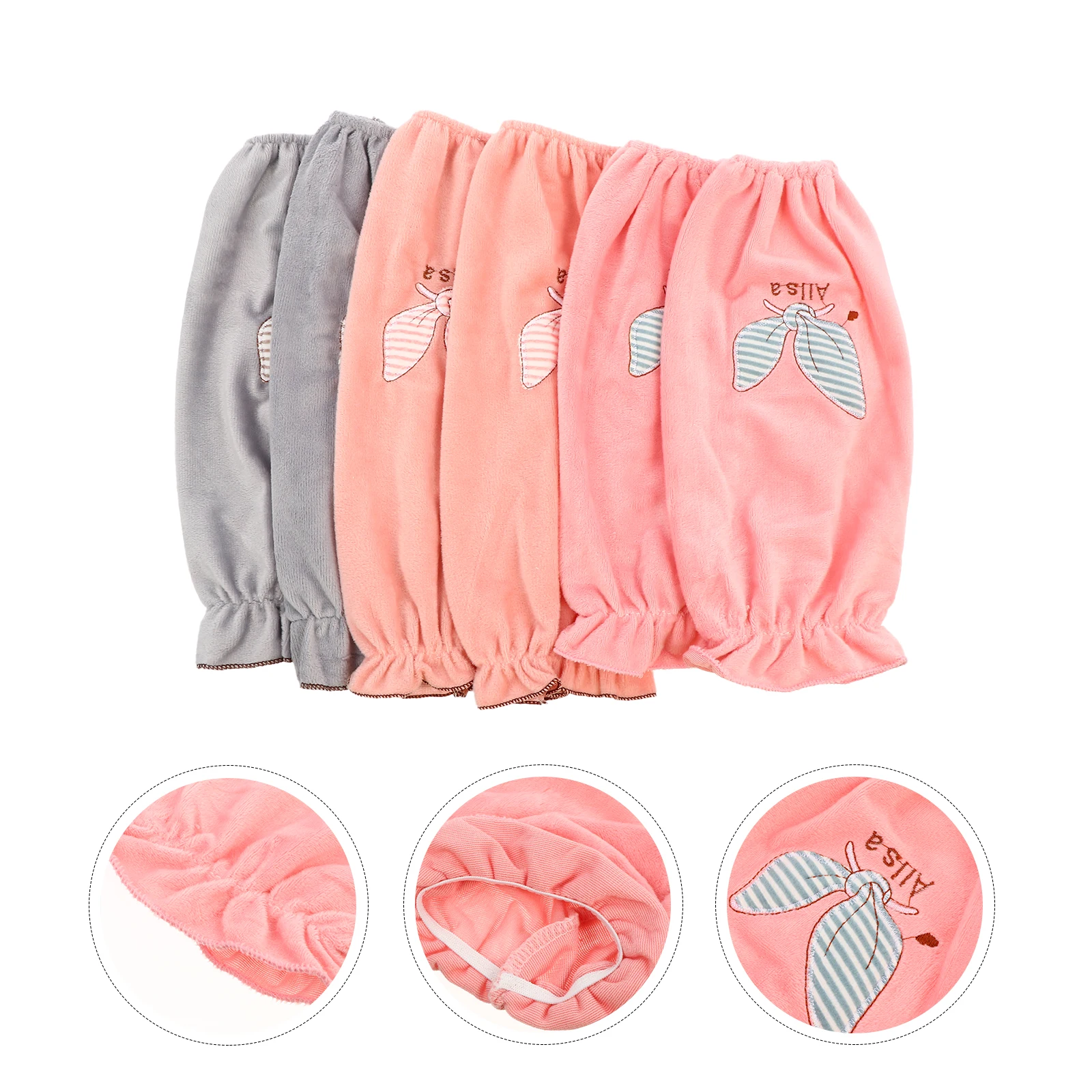 

Embroidered Fleece Long Sleeve Oversleeve Protector Reusable Elastic Design Cleaning Arm Cover For Adult Household Use