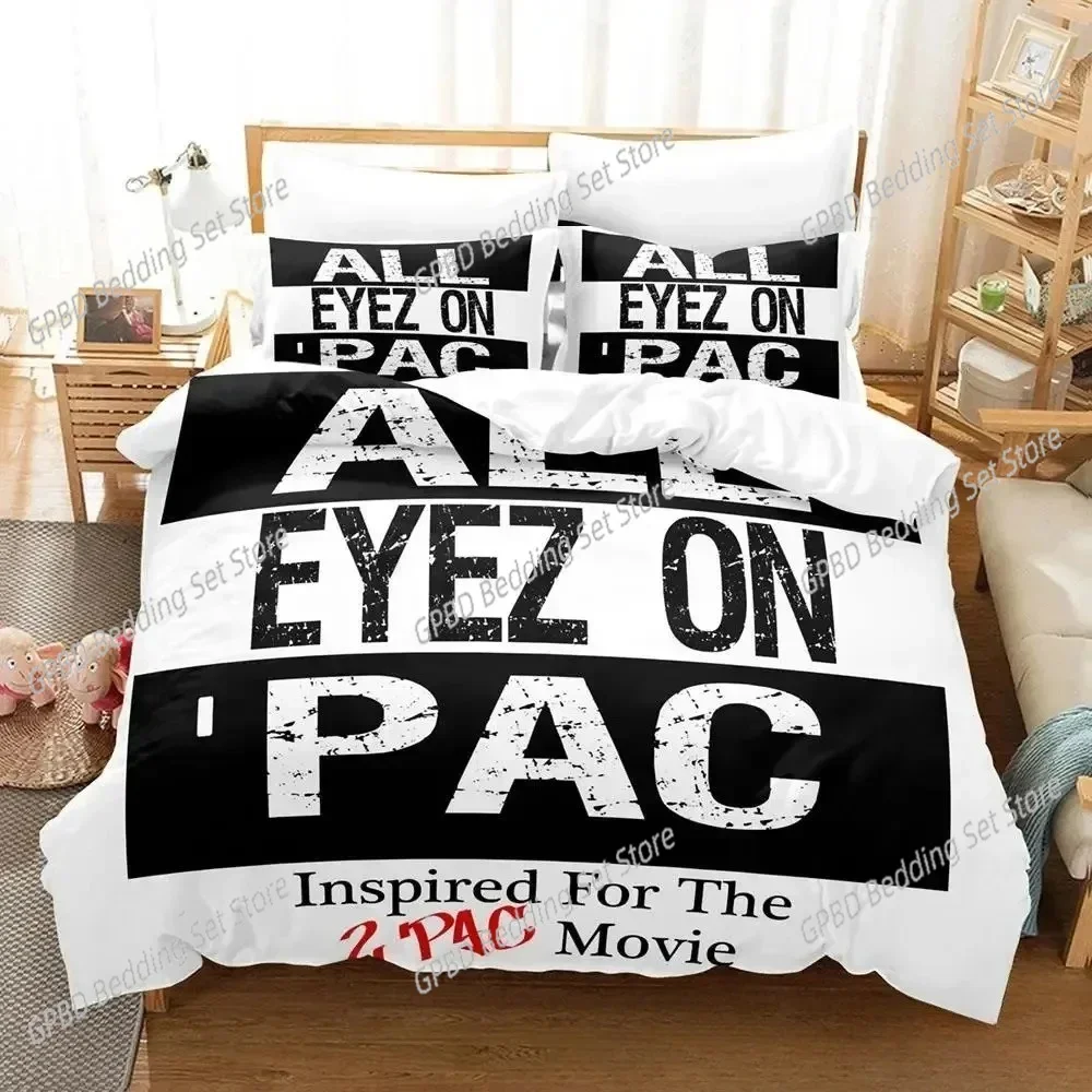 

3D Print Tupac Amaru Shakur 2 PAC Bedding Set Double Twin King Duvet Cover Comforter Pillowcase Boys Girls Adults Bedroom