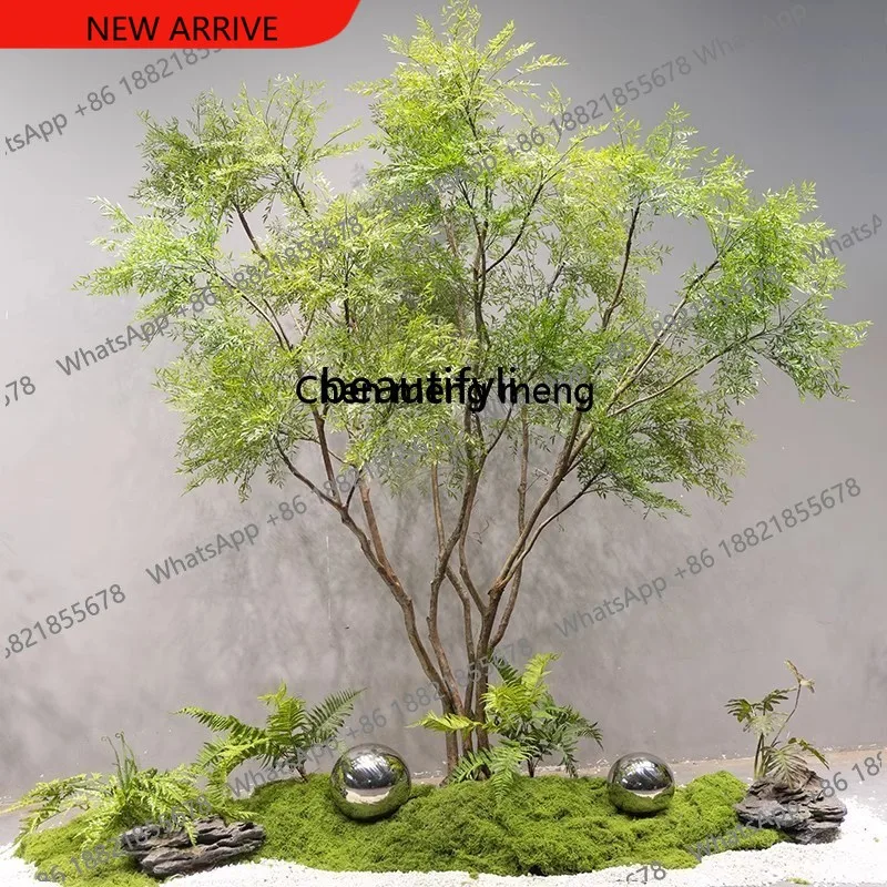 z183  Large simulated artificial tree landscaping indoor simple landscape bionic green plant window floor decorative tree