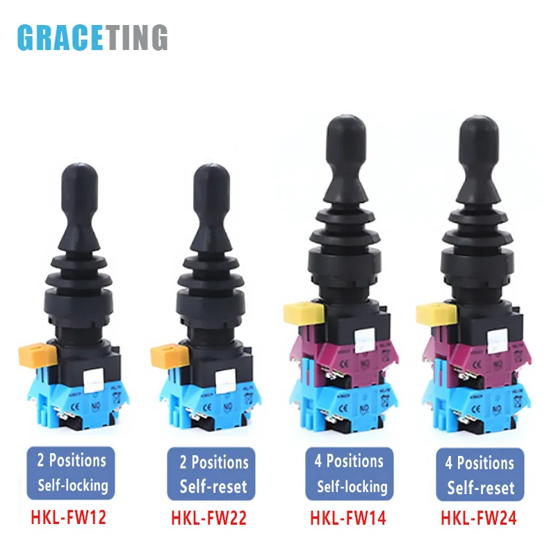 Cross Switch Joystick Switch Momentary 2/4 positions 2/4NO self Latching Spring Return Wobble Stick 22mm Monolever Rocker HKL-FW