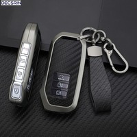 7 Buttons Zinc Alloy + Leather Car Key Case Cover for Kia 2024 Sportage 2023 Niro Hybrid 2021 Sorento MQ4 2022 EV6 GT-Line K8 V6