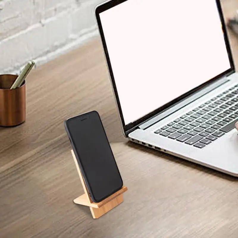 Wood Phone Stand Wooden Desk Cell Phone Stand Desktop Organizer With Charging Hole Detachable Tablet Desk Stand For All Smart