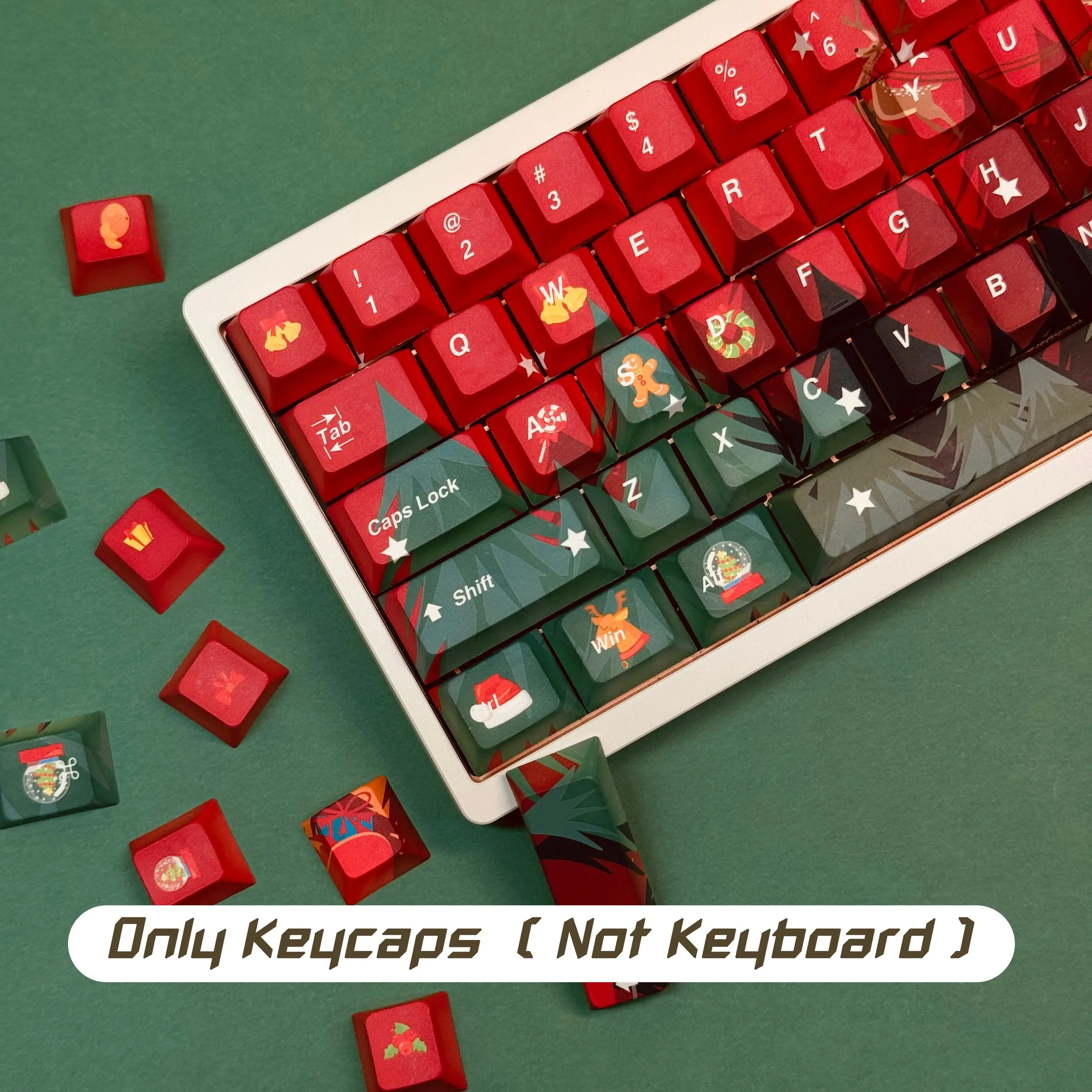 New Year 136 Keys ANSI US Layout Cherry Profile PBT Dye Sublimation KeyCaps Set for Mechanical Keyboard 61/64/75/84/87/104/108