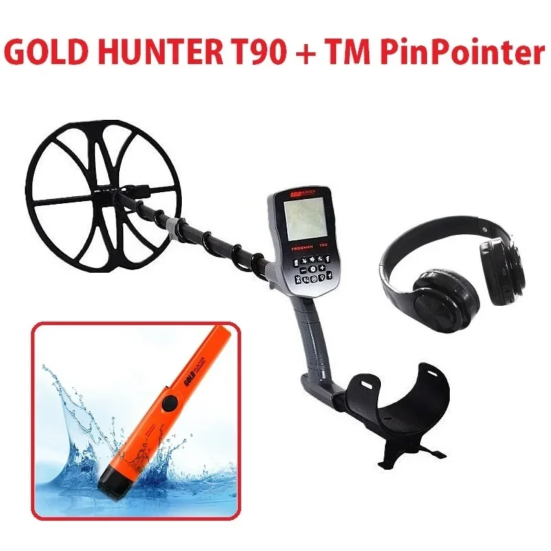 Gold Hunter T90 Waterproof PinPointer Metal Detector Professional Long Range Underground Gold Metal Detector Gold Finder Machine