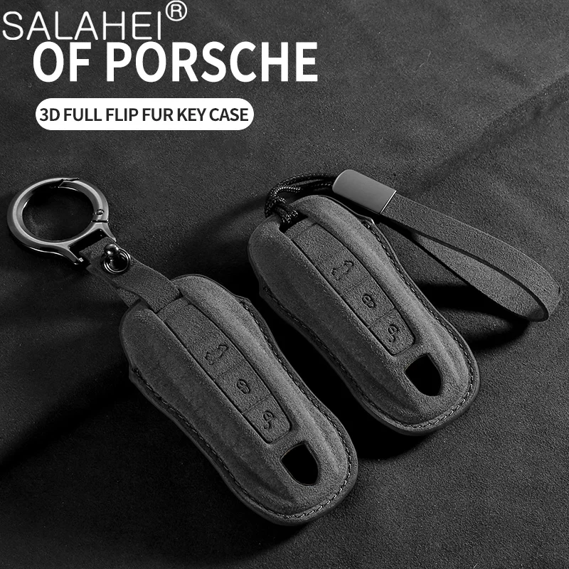 

3 Buttons Car Key Cover Case Shell Holder For Porsche Panamera Cayenne 971 911 9YA Macan Boxster Keychain Protection Accessories