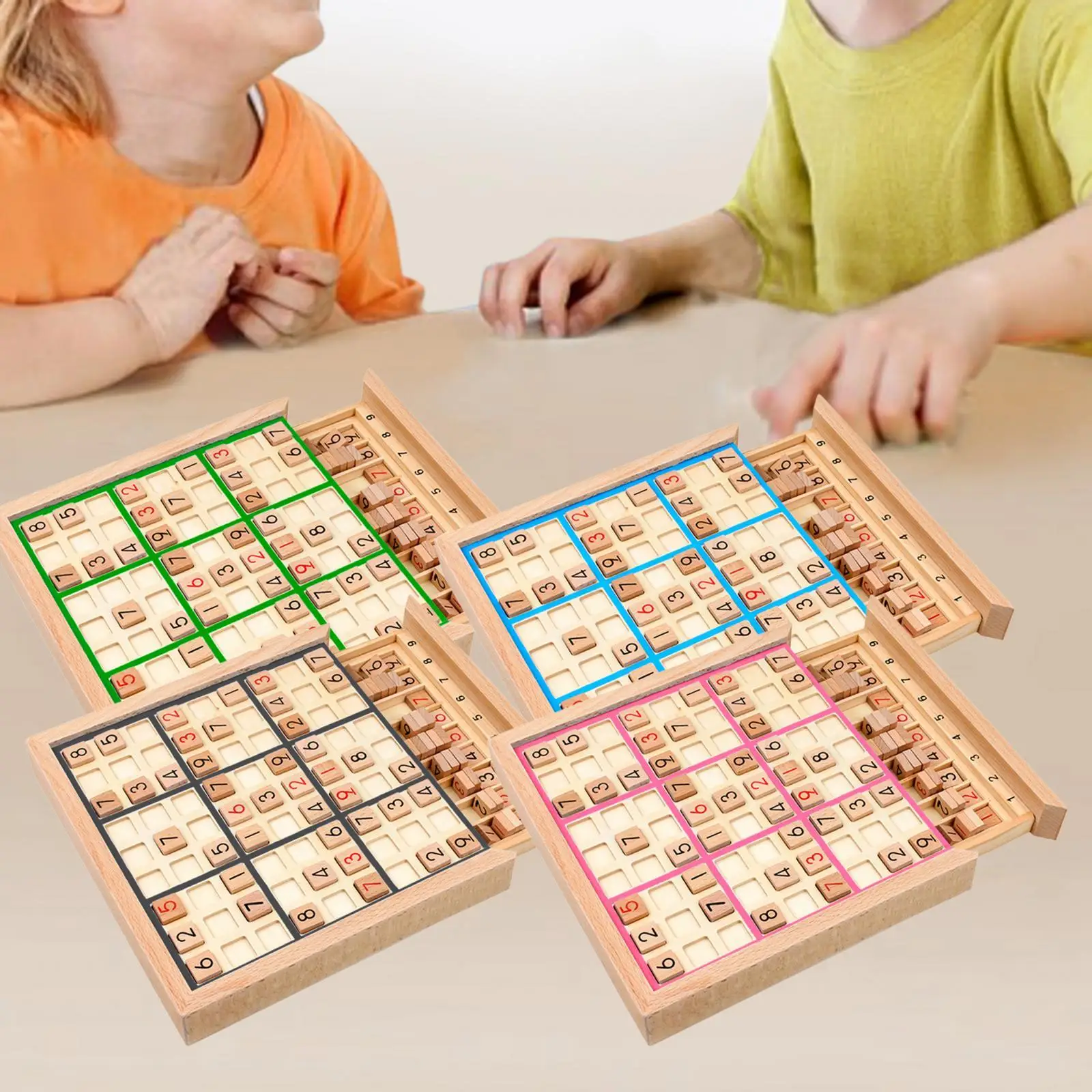 Wooden Sudoku Board Brain Teaser Montessori Math Toy for Kids Christmas Gift