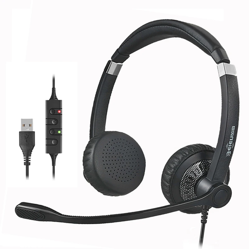 Best Selling Wired Binaural Jabra-USB Computer Headphone Noise Cancelling Headset With Boom Mic Auriculares Para Call Center