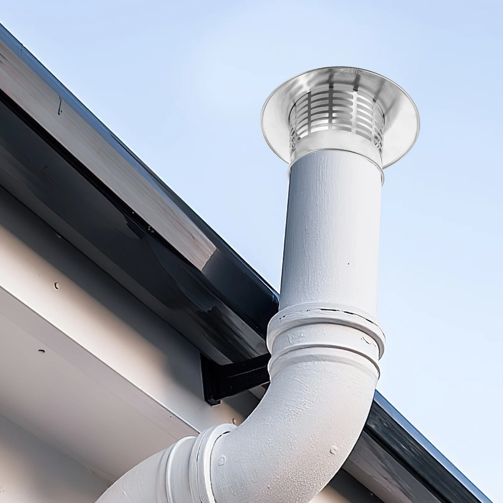 Regenfeste Entlüftungskappe, 160 mm, kreisförmige Ablufthaube, Kamin, wetterfeste Abdeckung, Dachentlüftung, regensicherer Schutz, Kanalisierung, Belüftung