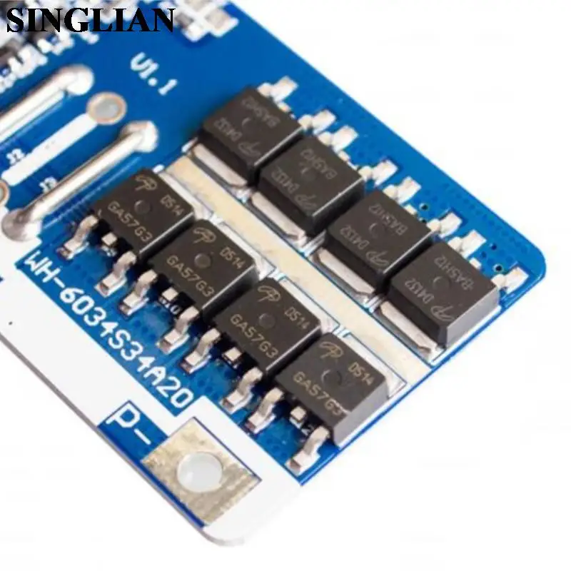 4S 14.8V 16.8V Lithium Battery Protection Board High Current 20A Operation 18650 Lithium Battery Pack Protection Board