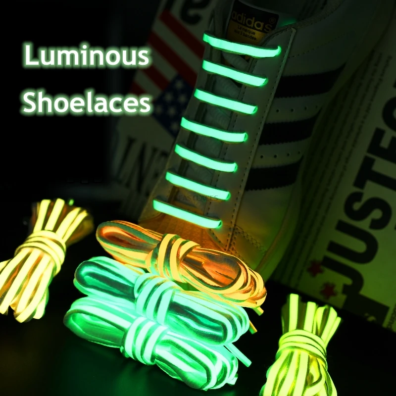 

1 пара новых ярких флуоресцентных шнурков, супер светящиеся шнурки для кроссовок, полукруглые шнурки 100/120/140 см, аксессуары для обуви