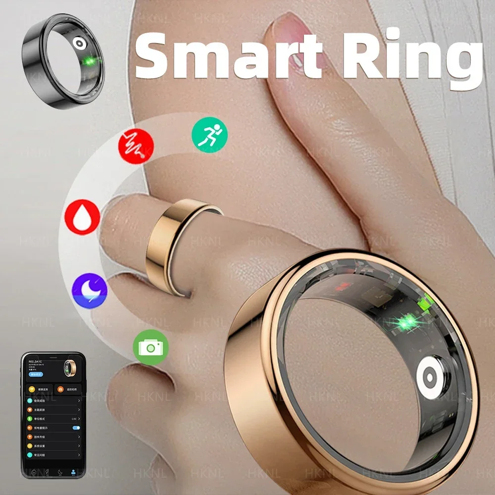 

For HUAWEI XIAOMI Men Smart Ring Military Grade Titanium Steel Shell Health Monitoring IP68 & 3ATM Waterproof Multi-sport Modes