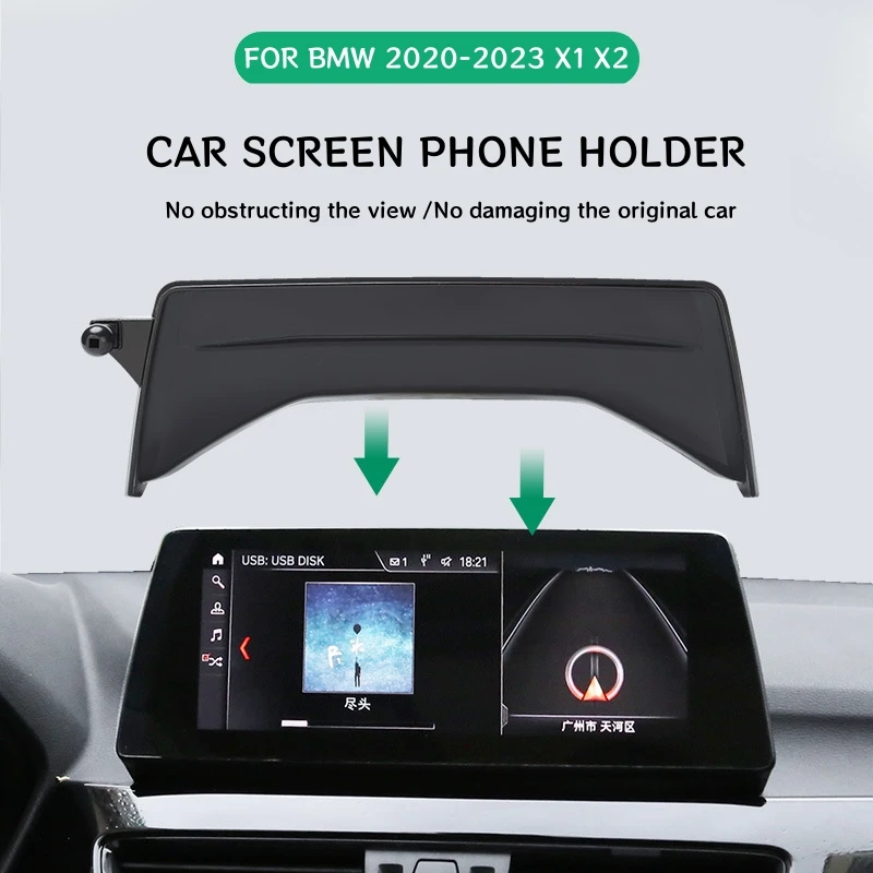 For BMW X1 X2 2016 2017 2018-2022 2023 Car Phone Holder Phone Holder GPS Bracket 10.25 inch Screen Phone Stand Car Accessories