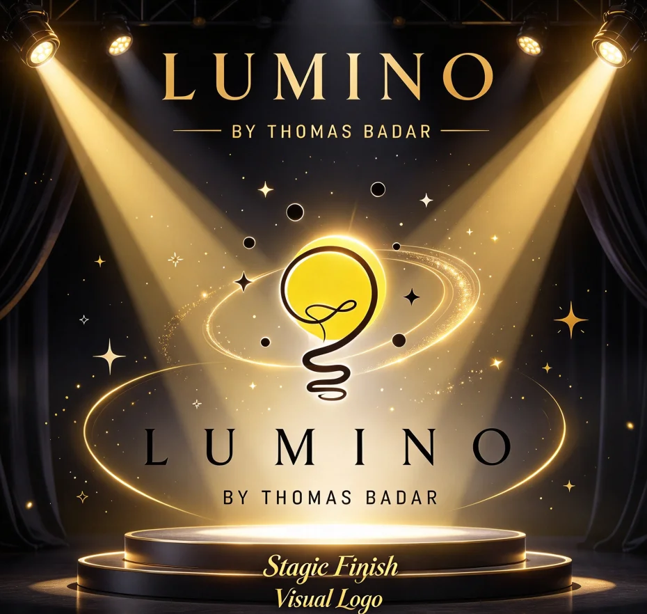 Lumino Red Blue by Thomas Badar Magic Trick Light Up Card Transformation Gimmicks Close Up Street Magician Illusions Props