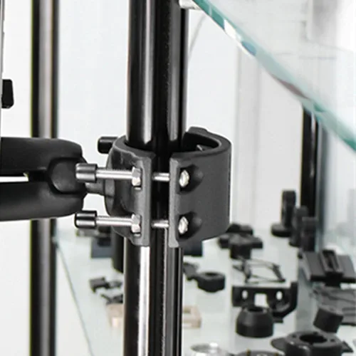 Imagen 2 del producto Soporte para tableta con brazo y base redonda con abrazadera de manillar de aleación de aluminio para tabletas resistentes de 8”-11”