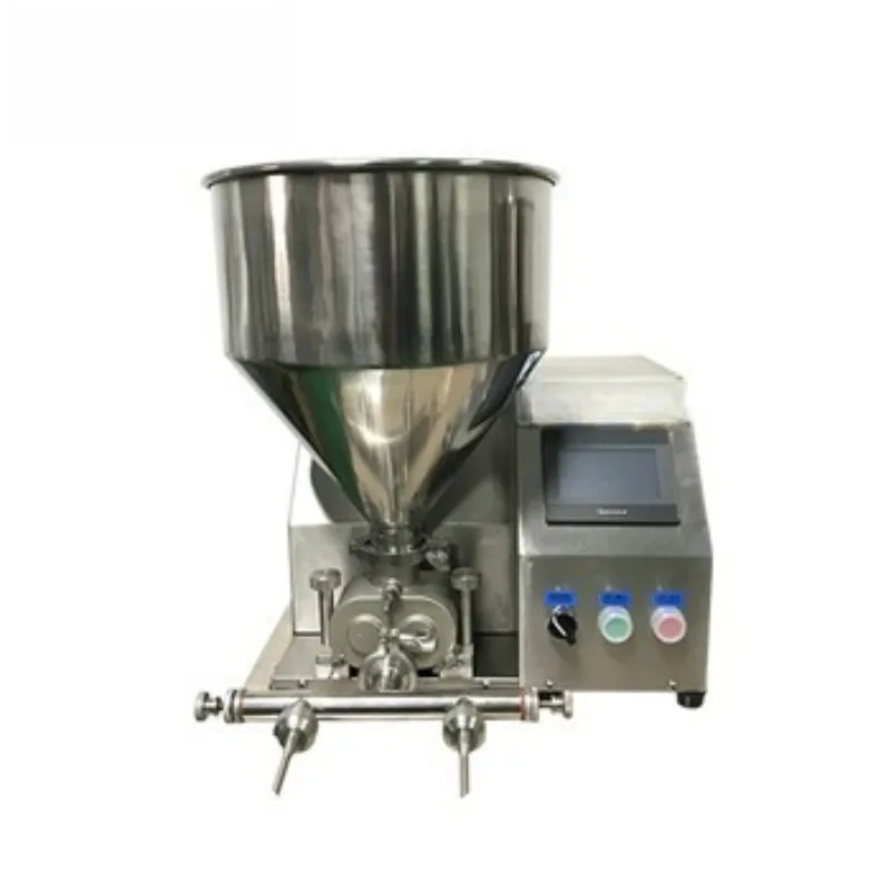 Mochi, puff, cream filling, piping, machine operated foot pedal