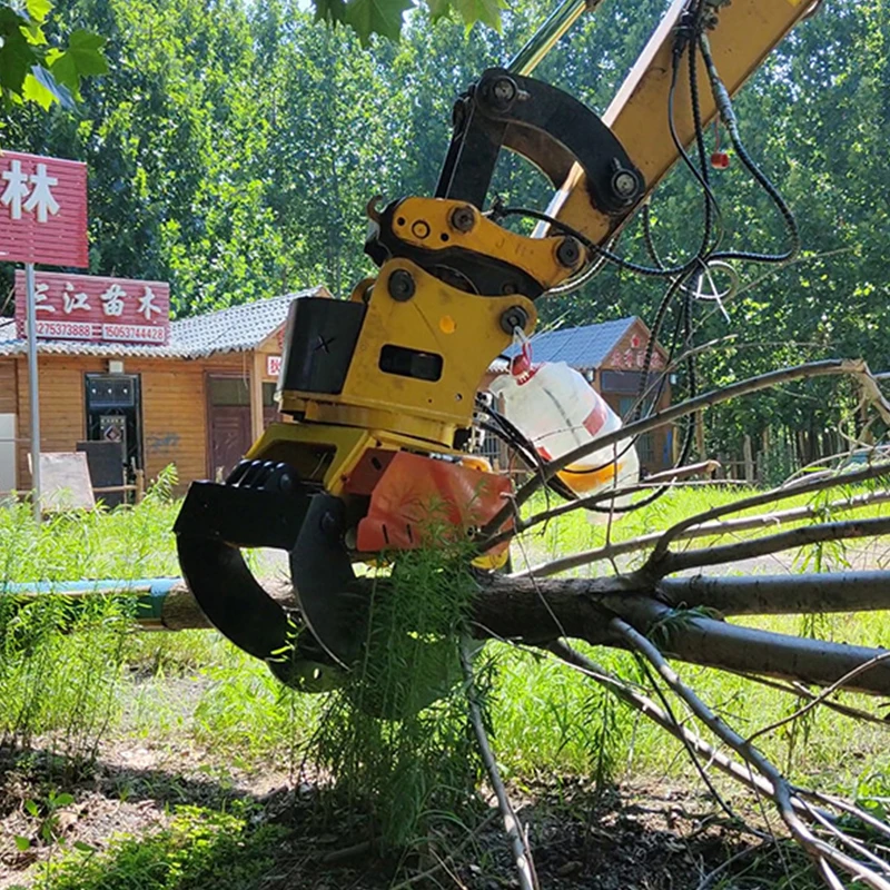 Tree Harvester Head In Stock 360 Degree Rotary All In One Felling Attachment Fit 12‑30 Ton Excavator Forestry Logging