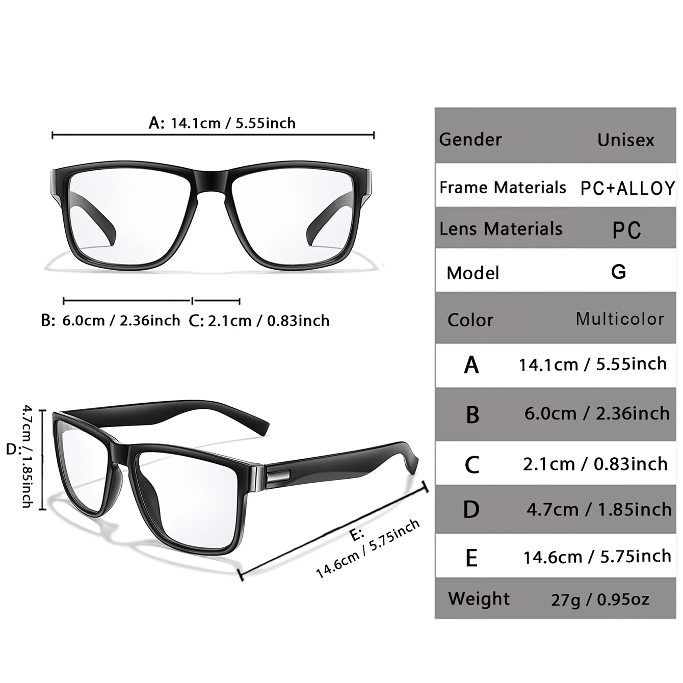Unisex Rectangular Photochromic Reading Glasses for Men Women, Anti Eyestrain, Blue Light Filter