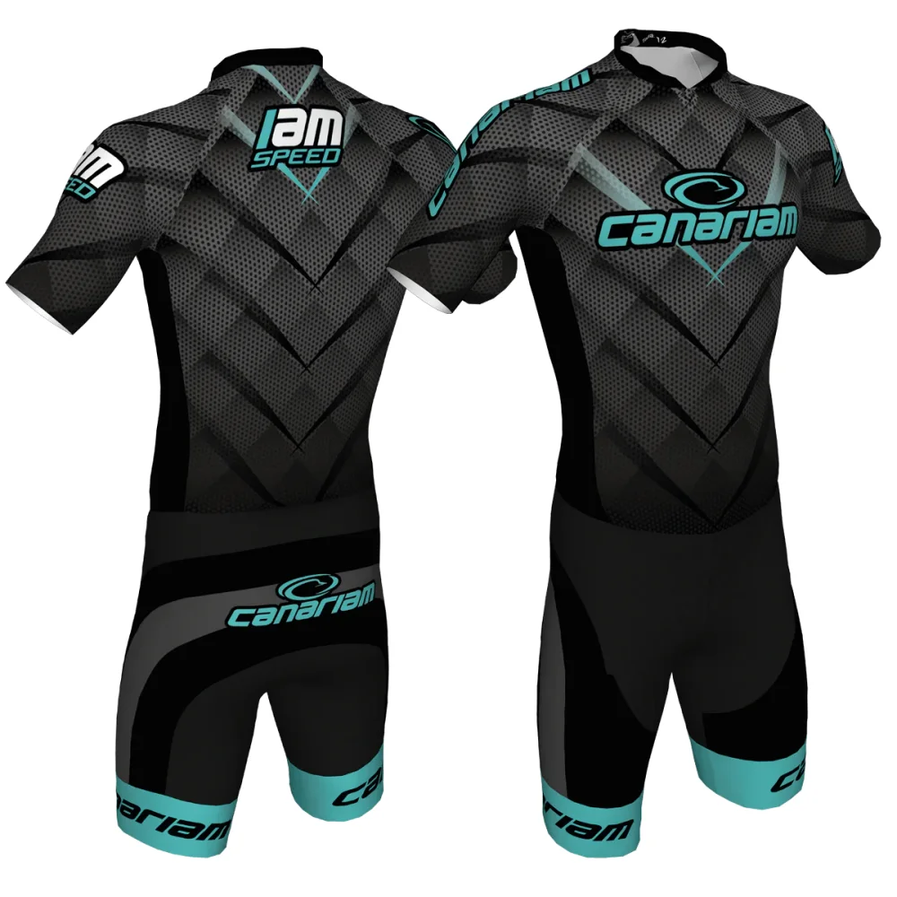 

Canariam Inline Roller Skate Speed Skinsuit Men Triathlon Skating Suit Triathlon Road Roller Jumpsuit Maillot Ice skating suit