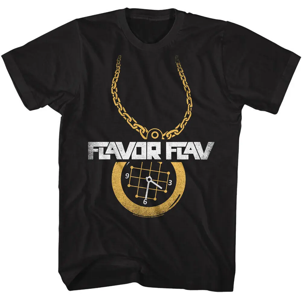 Flavor Flav Iconic Gold Chain Clock Men's T Shirt Rap Band Music Merch