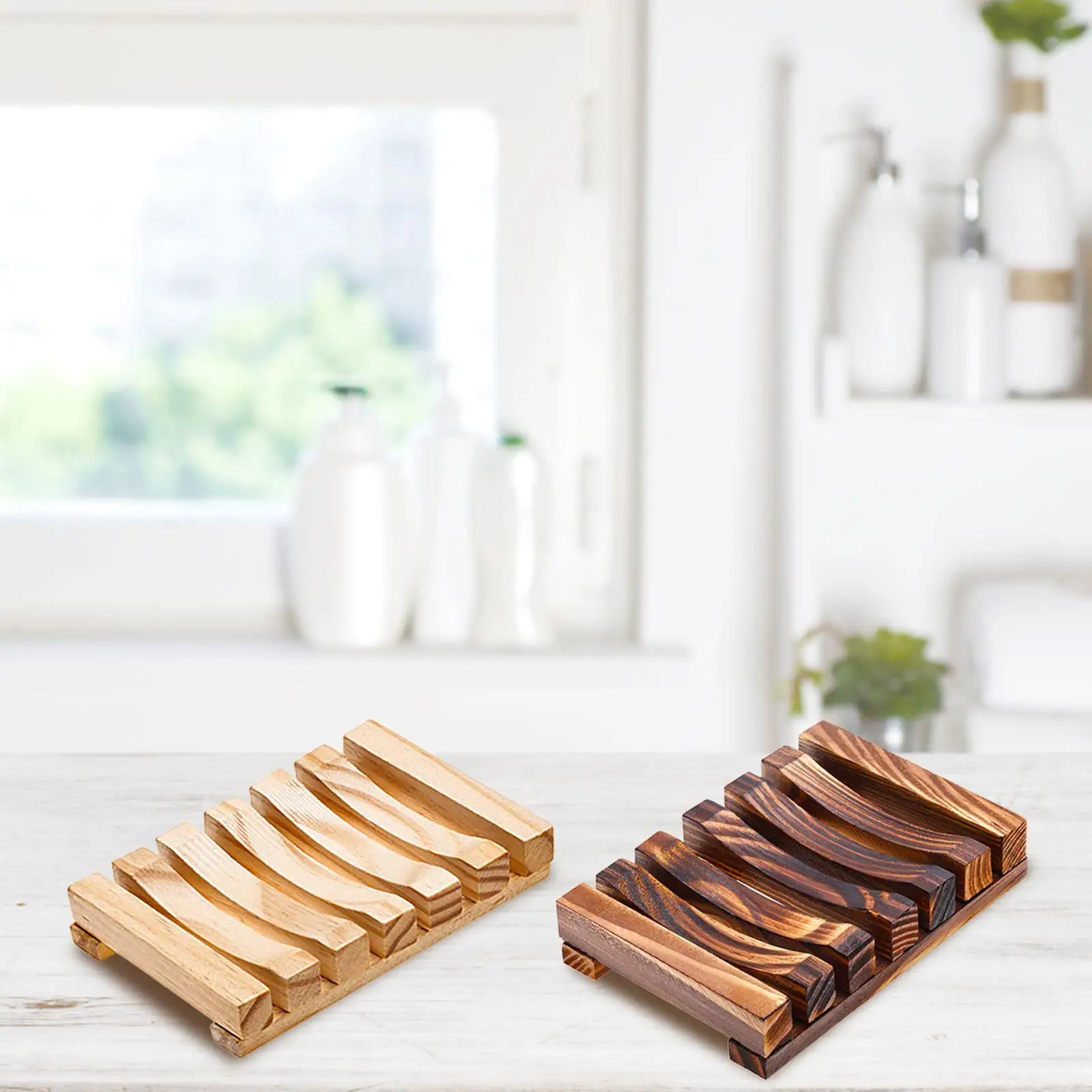 Wooden Soap Holder Easy to Clean Soap Dishes Soap Storage Case Tray Travel Soap Box for Kitchen Sink Gym Hotel Bathtub Counter