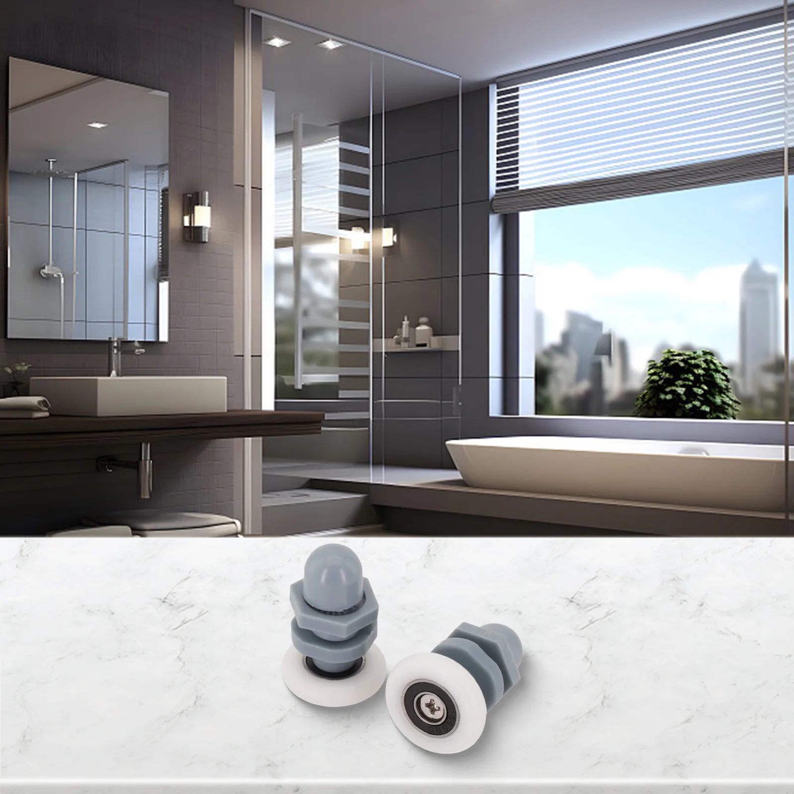 4pcs 25/27mm Shower Room Glass Door Sliding Door Hanging Wheel Bathroom Door Nylon Pulley Sliding Door Hanging Wheels