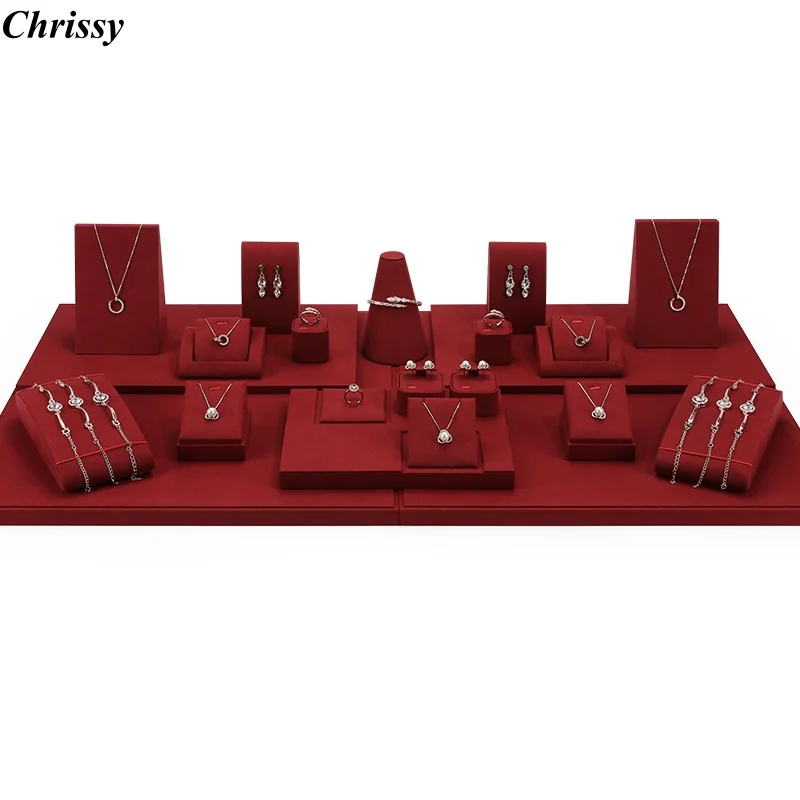 

Jewelry Display Rack Microfiber Display Ring Earrings Counter Jewelry Display Props Live Set Organizador De Joyas