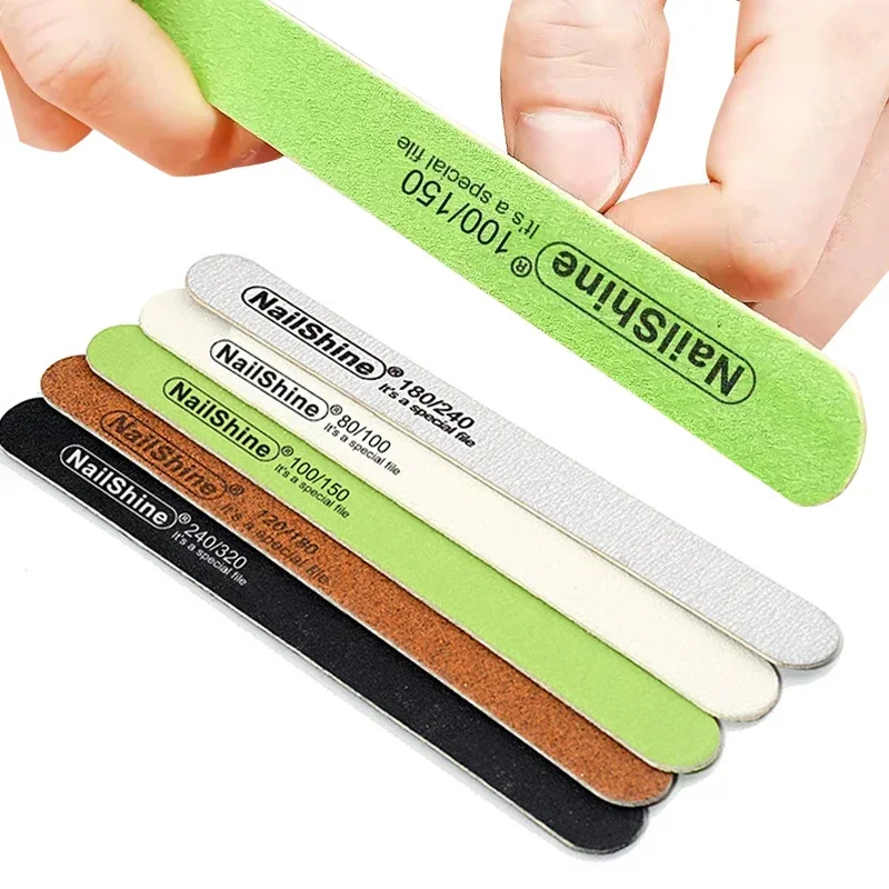 

Двусторонние пилки для ногтей, 50 шт., 100/180 Толстая наждачная бумага, 80/100 Грит, изогнутый буферный блок, моющийся набор инструментов для маникюра