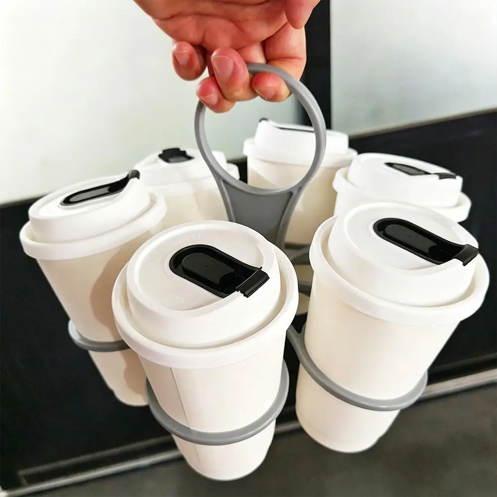 6Slot Drink Holder Folding Beverage Tray Foldable Cup Carrier For Party Wine & Coffee Cup Creative Tote Rack Reusable Cup Holder view 4