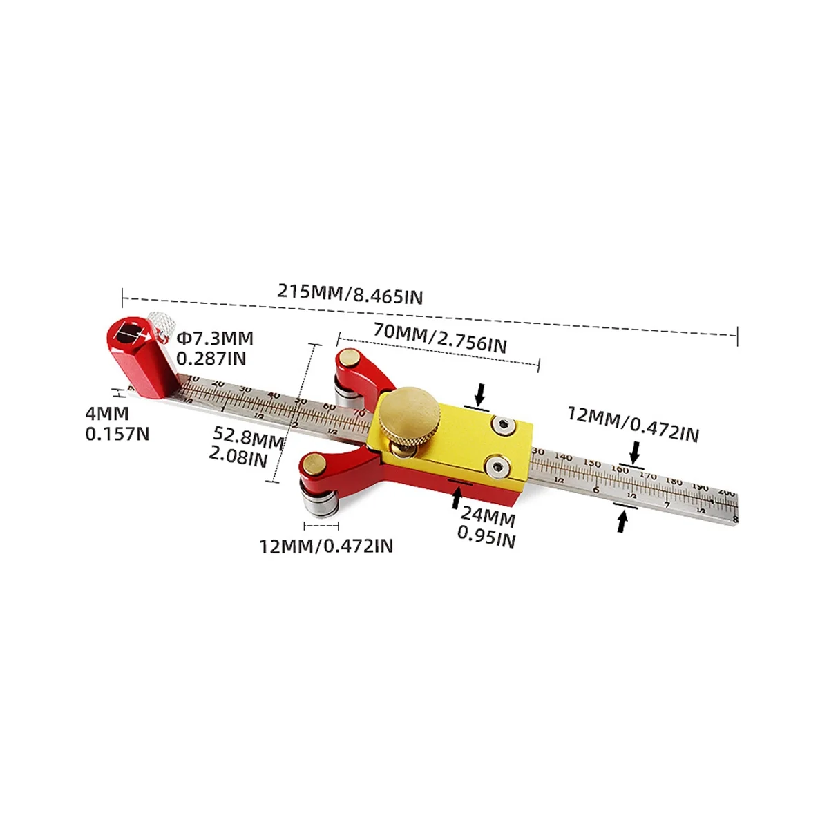 

Woodworking Scribe Straight Line Arc Scriber Ruler Aluminum Alloy Parallel Line Drawing Marking Gauge Measuring Tool