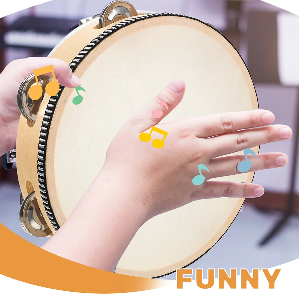 

2Pcs Handheld Tambourine Wood Set Kids Hand Drum Musical Percussion Instruments for Party Music Education Musical Party Prop