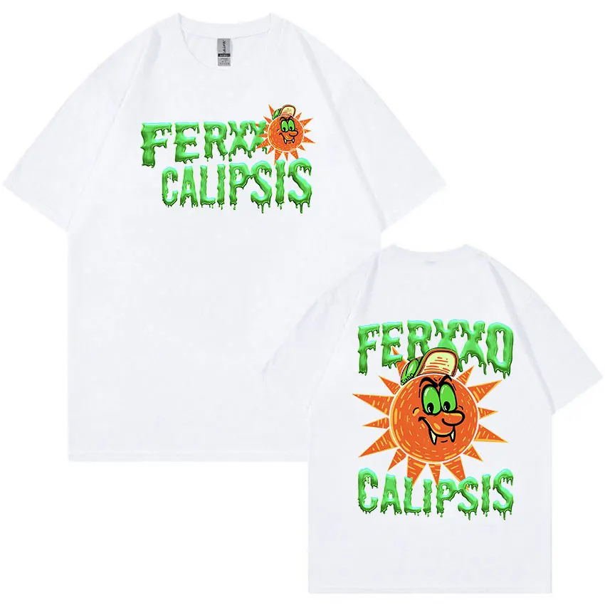 Feid Ferxxo Ferxxocalipsis Tour 2024 maglietta grafica uomo Hip Hop abbigliamento moda T-Shirt Unisex 100% cotone T-Shirt oversize