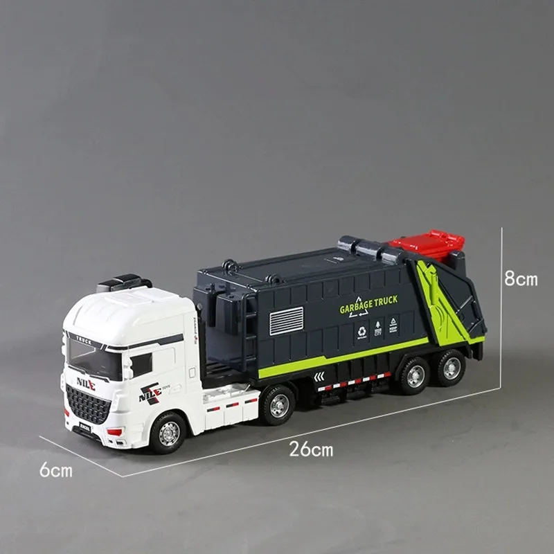 High simulation 1:50 plastic urban sanitation garbage truck model,water tank sprinkler toy,wholesale